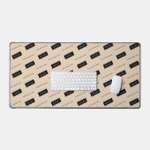 モダンシンプルカスタム名ロゴベージュ デスクマット (キーボード&マウス)