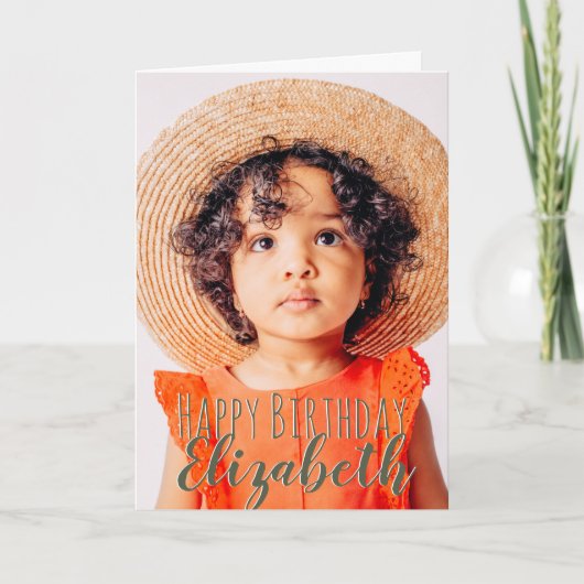 モダンシンプルカスタム誕生日挨拶 カード (正面)