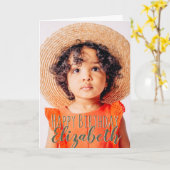 モダンシンプルカスタム誕生日挨拶 カード (黄色い花)