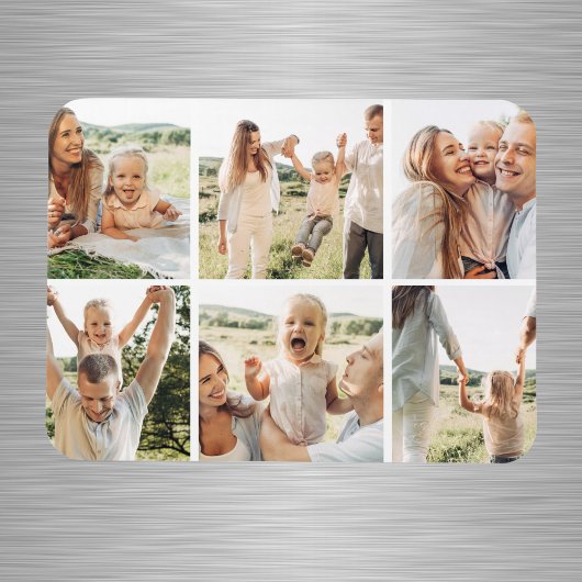 モダンシンプルカスタム6写真コラージュ マグネット