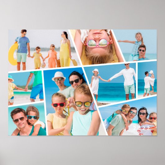 モダンシンプルカスタム9枚の画像コラージュ写真 ポスター (正面)