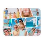 モダンシンプルカスタム9枚の画像コラージュ写真 マグネット (横)