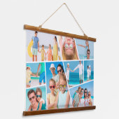 モダンシンプルカスタム9枚の画像コラージュ写真 吊り下げ型タペストリー (傾斜あり)