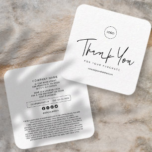 モダンシンプルカスタムBusiness Logoクーポンプロモーション スクエア名刺