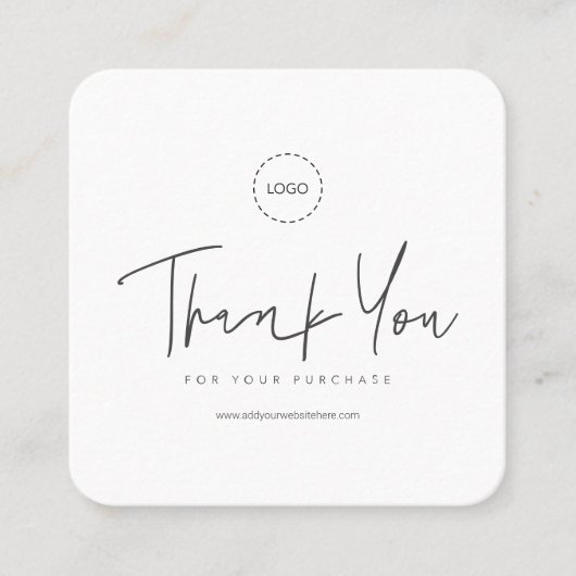 モダンシンプルカスタムBusiness Logoクーポンプロモーション スクエア名刺 (正面)