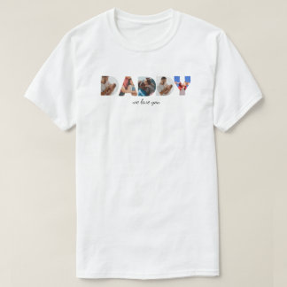 モダンシンプルカスタムPhoto Collage DADDYスクリプト Tシャツ