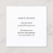 モダンシンプルカッコいい金ゴールドフェイク美容師 スクエア名刺 (裏面)