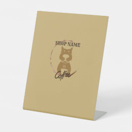 モダンシンプルカフェ喫茶店 台座サイン