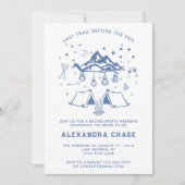 モダンシンプルカムバチェロレッテ旅行日程の週末 招待状 (正面)