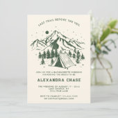 モダンシンプルカムバチェロレッテ旅行日程の週末 招待状 (スタンド正面)