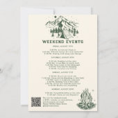 モダンシンプルカムバチェロレッテ旅行日程の週末 招待状 (裏面)