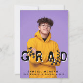 モダンシンプルカラフル写真卒業パーティー 招待状 (正面)