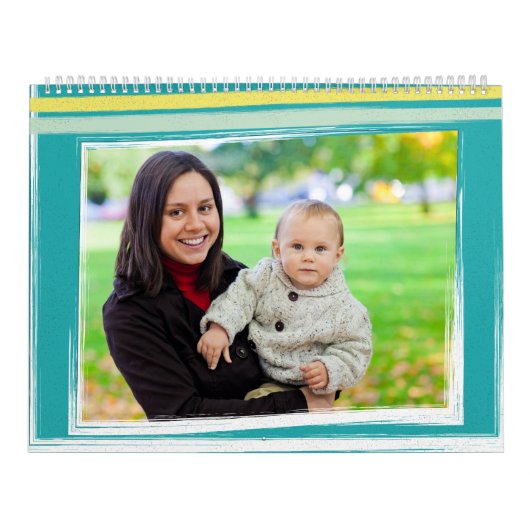 モダンシンプルカラフル家族の写真 カレンダー (カバー)