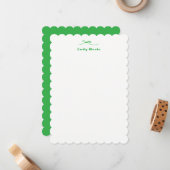 モダンシンプルガーリースタイリッシュフェミニンBOW GREEN ノートカード (正面/裏面インサイチュ)