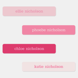 モダンシンプルガーリーピンクの防水名のラベル ラベル