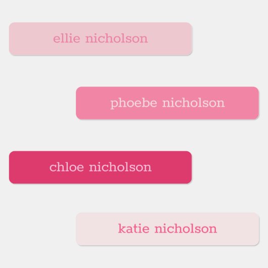 モダンシンプルガーリーピンクの防水名のラベル ラベル (グループ)