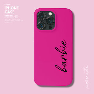 モダンシンプルガーリーHot Pink Script Name Monogram iPhone 13 Proケース