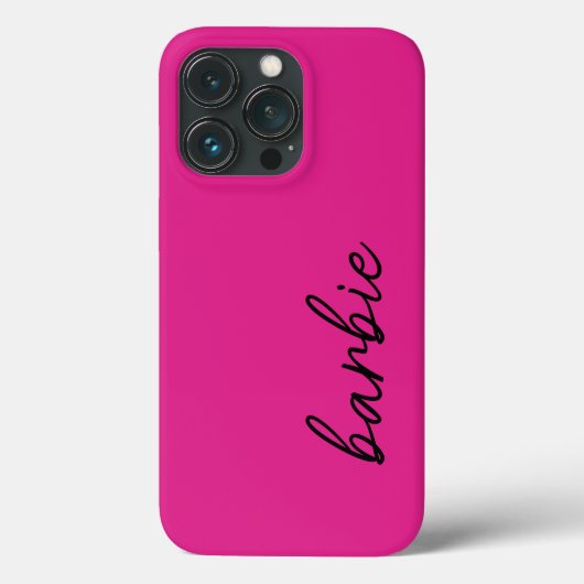モダンシンプルガーリーHot Pink Script Name Monogram Case-Mate iPhoneケース (裏面)