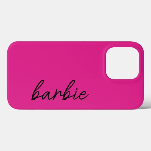モダンシンプルガーリーHot Pink Script Name Monogram Case-Mate iPhoneケース (裏面 (横))