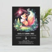 モダンシンプルキツネ誕生日デジタル 招待状 (スタンド正面)