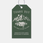 モダンシンプルキャンピングウィークエンドバチェロレッテパーティ ギフトタグ (正面)