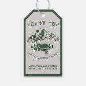 モダンシンプルキャンピングウィークエンドバチェロレッテパーティ ギフトタグ (正面)