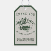 モダンシンプルキャンピングウィークエンドバチェロレッテパーティ ギフトタグ (裏面)