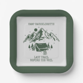 モダンシンプルキャンピングウィークエンドバチェロレッテパーティ ペーパープレート