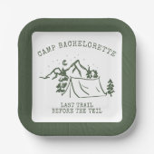 モダンシンプルキャンピングウィークエンドバチェロレッテ ペーパープレート (正面)