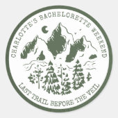 モダンシンプルキャンピングウィークエンドバチェロレッテ ラウンドシール (正面)