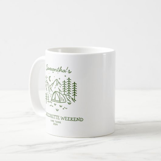 モダンシンプルキャンピングバチェロレッテパーティー自然 コーヒーマグカップ (正面左)