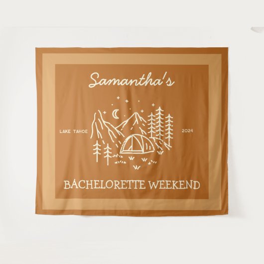 モダンシンプルキャンピング独身最後のパーティー自然 タペストリー (正面(横))