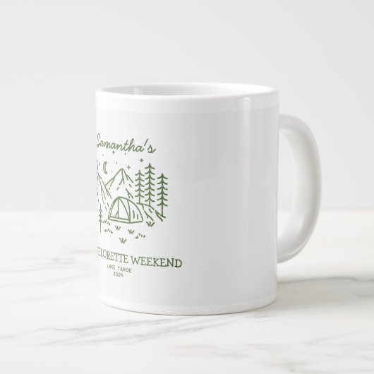 モダンシンプルキャンピング ブライズパーティー ナチュラル ジャンボコーヒーマグカップ (正面右)