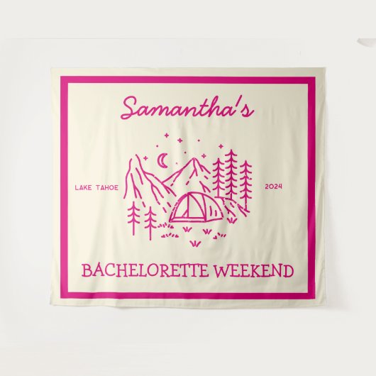 モダンシンプルキャンピング ブライズパーティー ナチュラル タペストリー (正面(横))