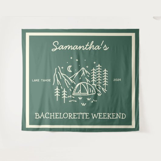 モダンシンプルキャンピング ブライズパーティー ナチュラル タペストリー (正面(横))