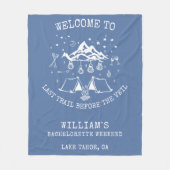 モダンシンプルキャンプ女子会 フリースブランケット (正面)