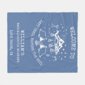 モダンシンプルキャンプ女子会 フリースブランケット (正面(横))