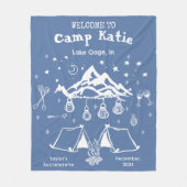 モダンシンプルキャンプ女子会 フリースブランケット (正面)