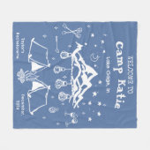 モダンシンプルキャンプ女子会 フリースブランケット (正面(横))