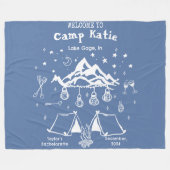モダンシンプルキャンプ女子会 フリースブランケット (正面(横))