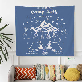 モダンシンプルキャンプ女子会 フリースブランケット