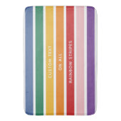 モダンシンプルキュイレインボーカスタム文字ストライプの バスマット (正面縦)