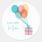 モダンシンプルキュートパーソナライズされたプレゼント ラウンドシール (正面)