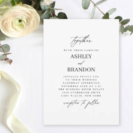 モダンシンプルクラシックエレガントウェディング 招待状