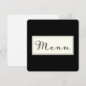 モダンシンプルクラシックメニューカード 黒 DIY メニュー (正面/裏面)