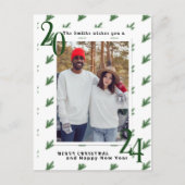 モダンシンプルクリスマスのカップルはがき ポストカード (正面)