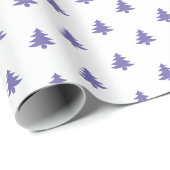 モダンシンプルクリスマスの木々の青 ラッピングペーパー (ロールコーナー)