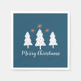モダンシンプルクリスマスの木と星空 スタンダードカクテルナプキン