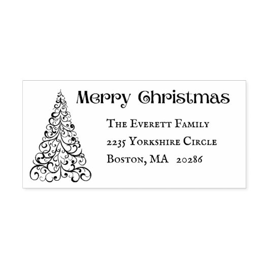 モダンシンプルクリスマスカスタムツリー差出人住所 セルフインキングスタンプ (デザイン)