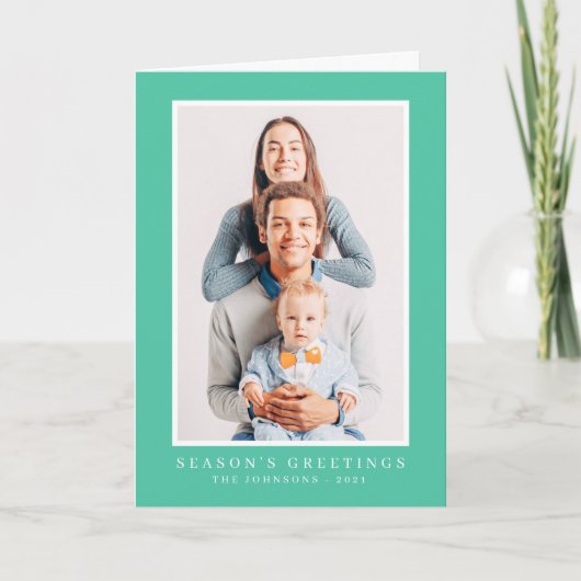 モダンシンプルクリスマスカスタム写真 シーズンカード (正面)